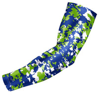 Blue-Green Digital Camo Compression Arm Sleeve