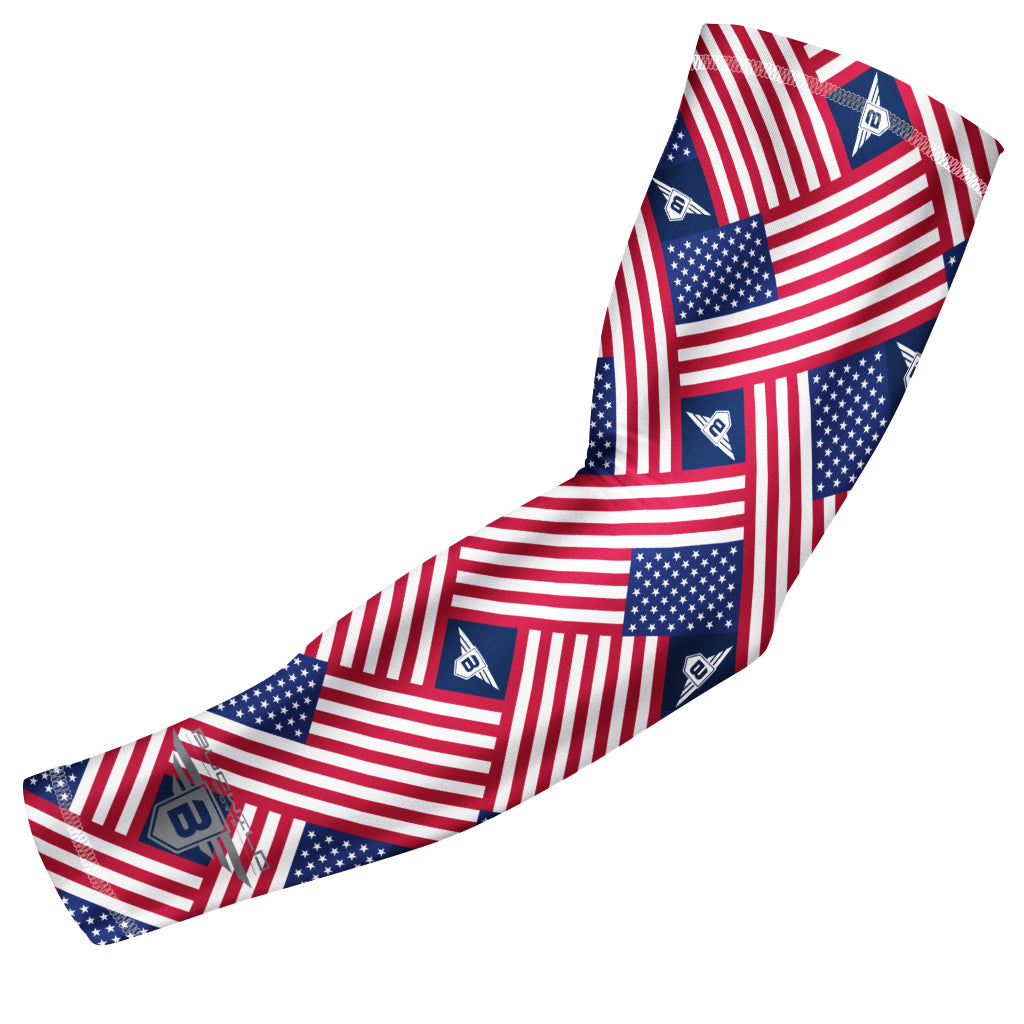 american flag card sleeves Bucwild Sports USA Flag Compression Arm Sleeve