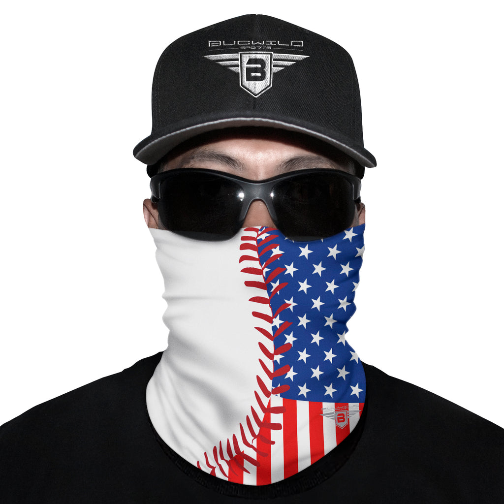 Baseball Thread USA Flag Neck Gaiter Face Mask for Youth & Adults - Sizes  for Toddlers – Bucwild Sports