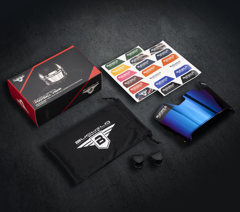 Football Visor - Blue Chrome