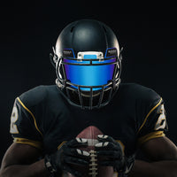 Football Visor - Blue Chrome
