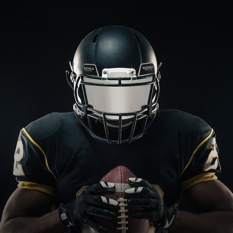 Football Visor - Chrome Silver