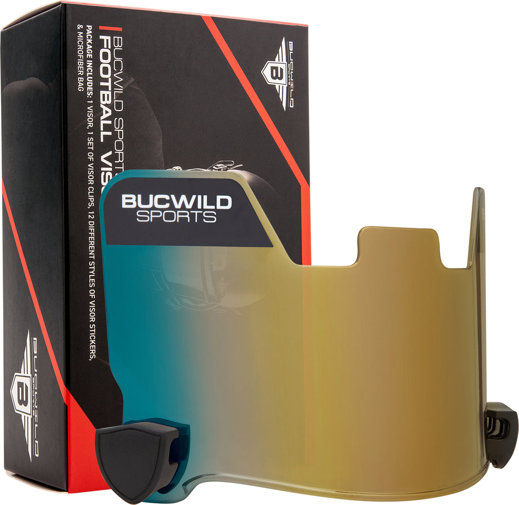 Gold Football Visor For Helmet Facemask Boys & Men Sizes Bucwild Sports