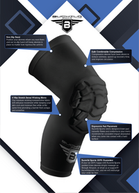 Red Digital Camo Compression Knee Pads - Padded Leg Sleeves (1 Pair)