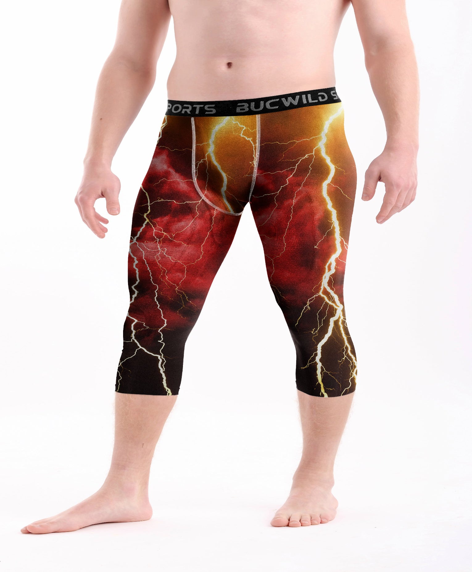 3/4 Compression Pants/Tights - Red Lightning