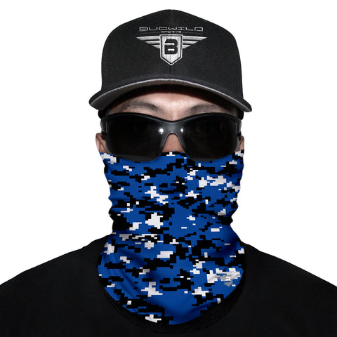 Royal Blue Camo Neck Gaiter Face Mask