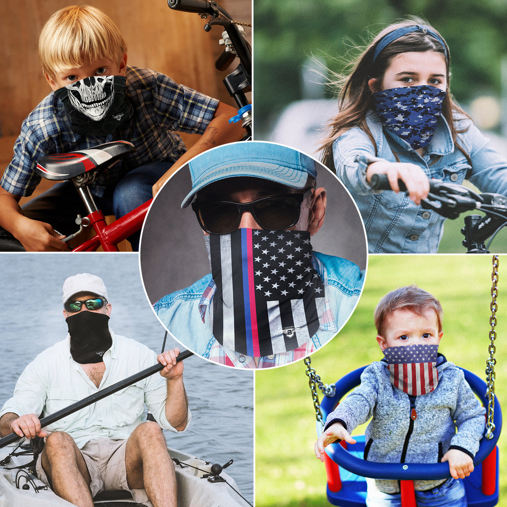 Mexico Black Flag Neck Gaiter Face Mask for Youth & Adults Sizes