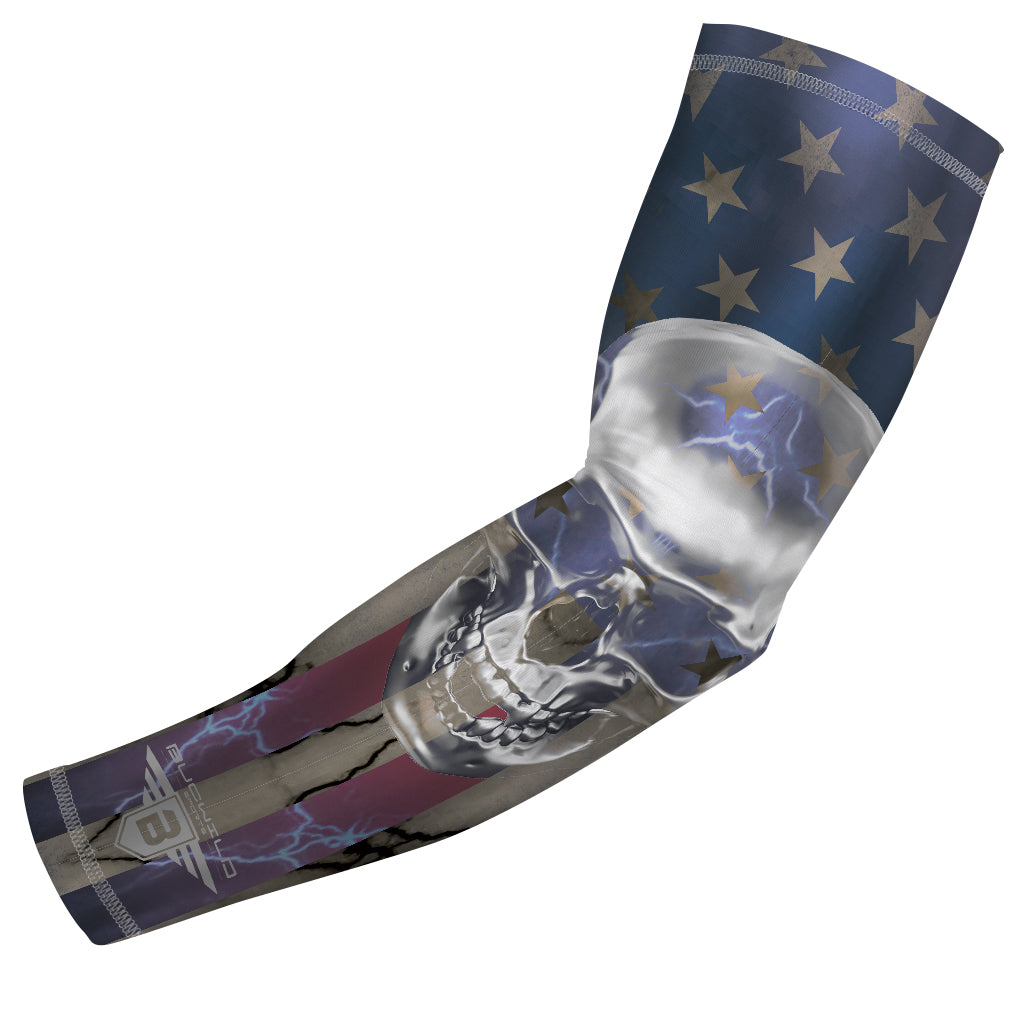 Bucwild Sports USA Flag & Skull Compression Arm Sleeve