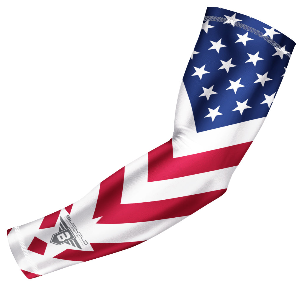 Bucwild Sports USA Flag Compression Arm Sleeve - Chevron