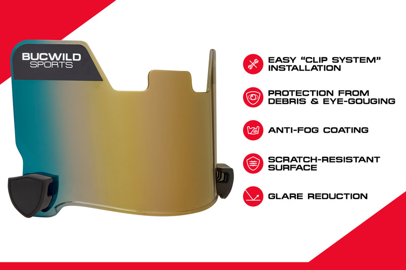 Football Visor - Gold Chrome