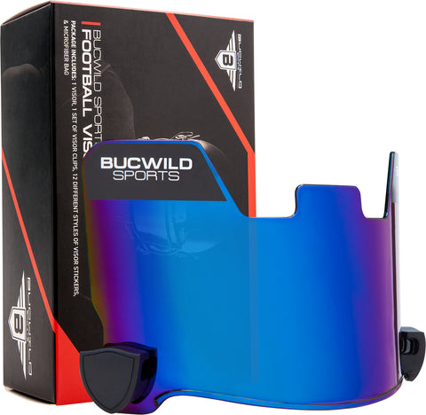 Football Visor - Blue Chrome