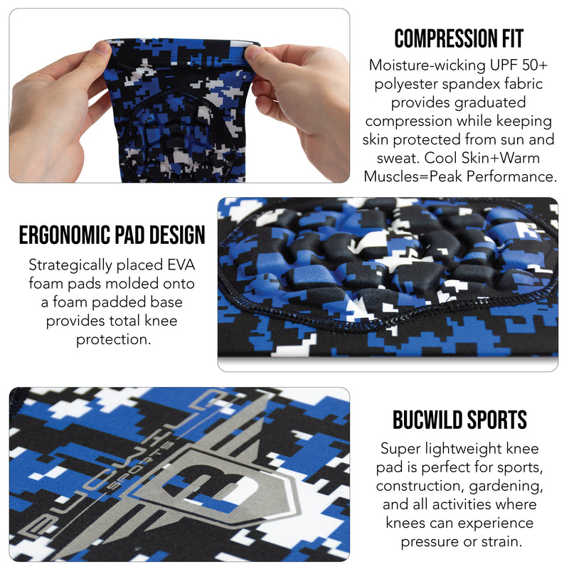 Compression Knee Pads - Royal Blue Camo