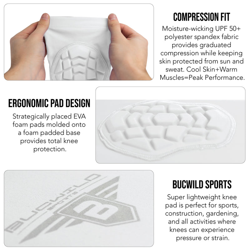 Compression Knee Pads - White