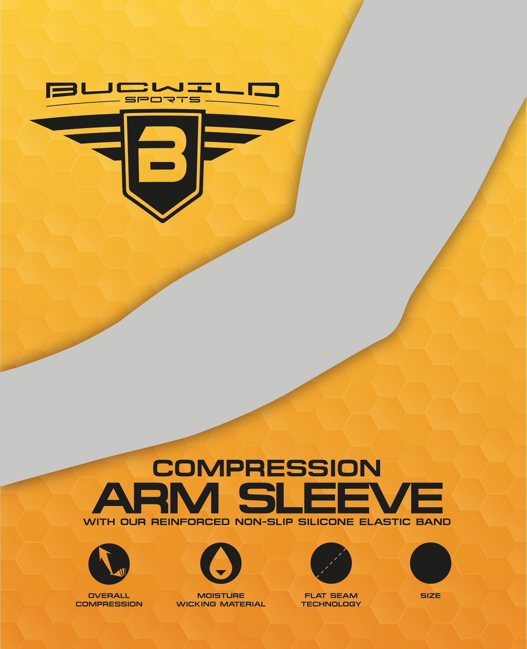 Bucwild Sports Puerto Rico Flag & Skull Compression Arm Sleeve