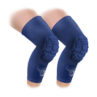 Compression Knee Pads - Padded Leg Sleeves (1 Pair) - Navy Blue