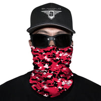 Red Camo Neck Gaiter Face Mask
