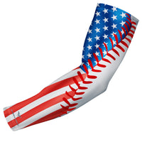 USA Flag Baseball Stitch Compression Arm Sleeve