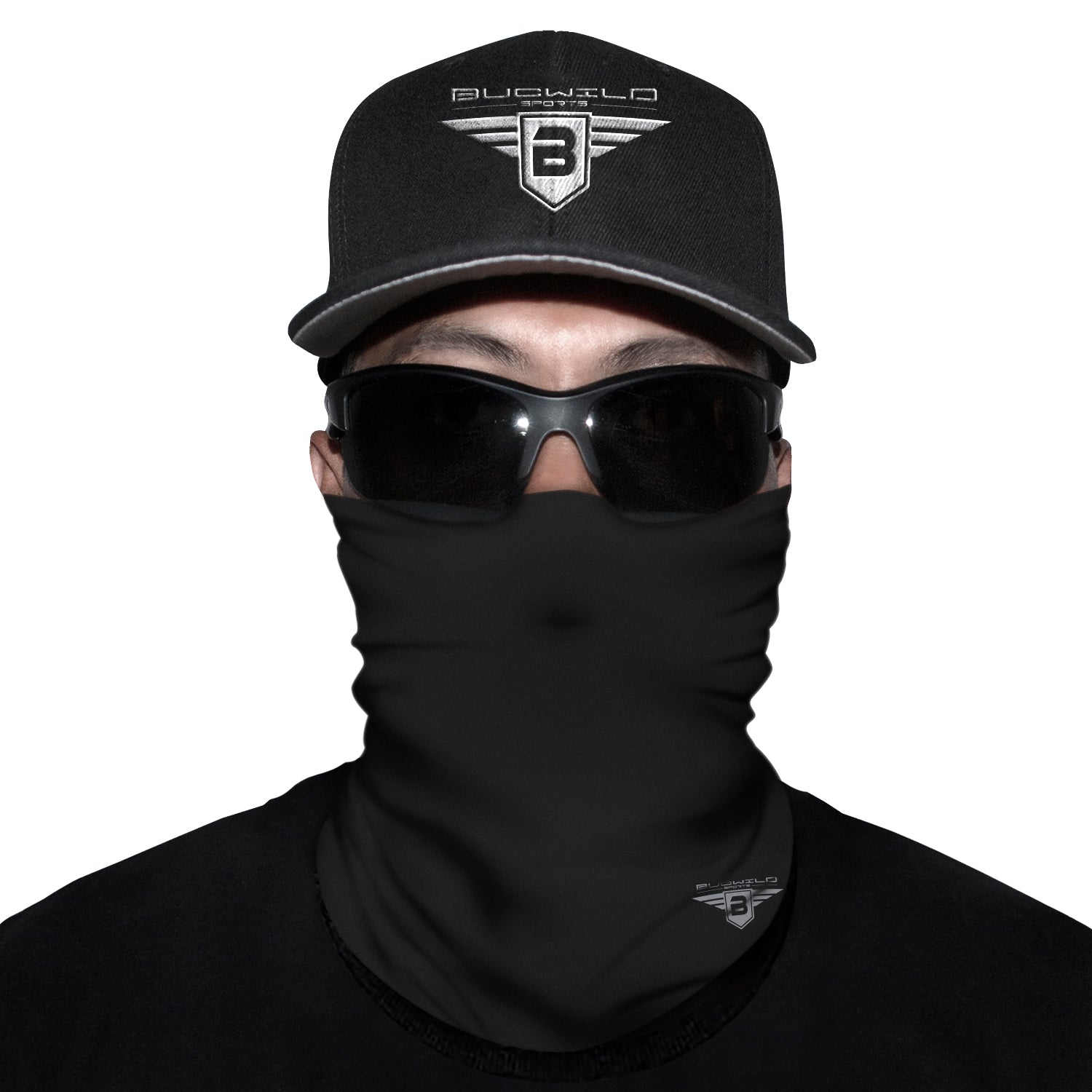 Solid Black Neck Gaiter Face Mask