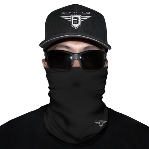 Solid Black Neck Gaiter Face Mask