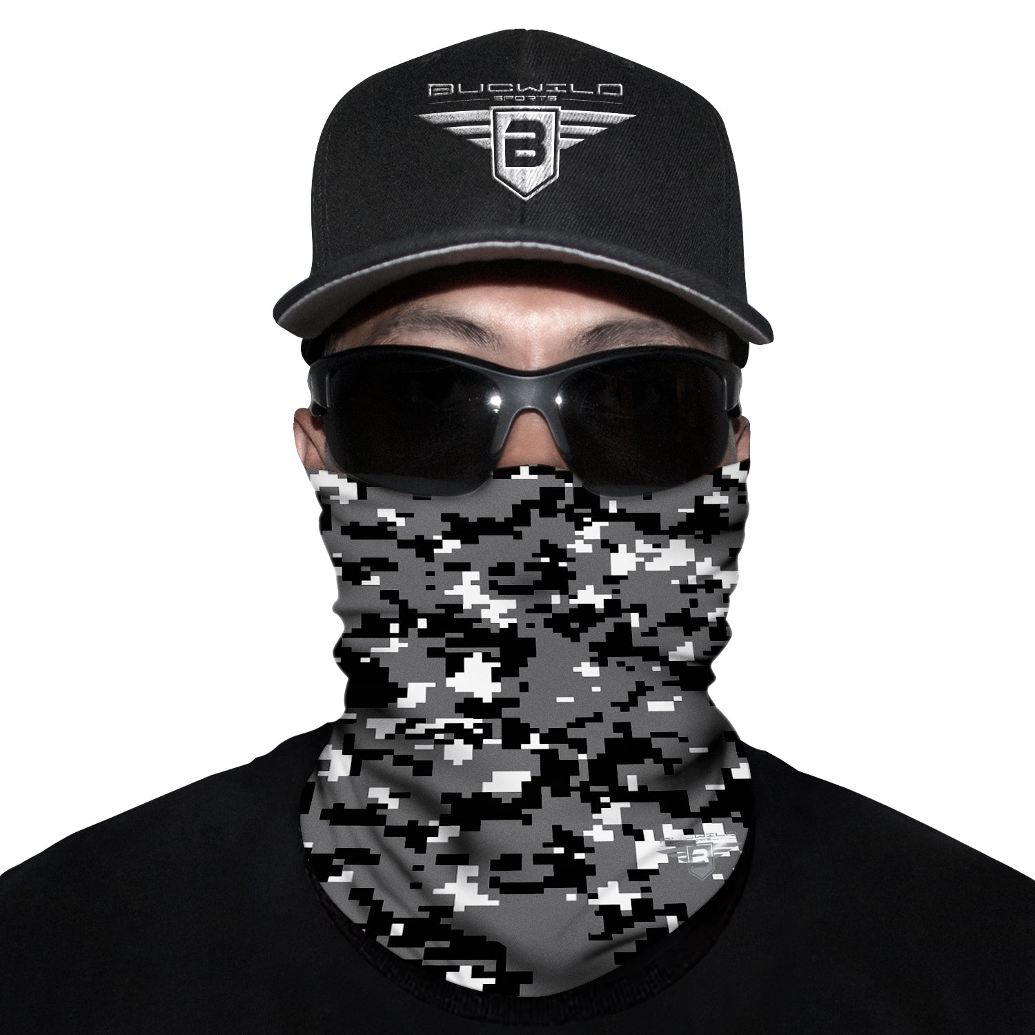 Black Camo Neck Gaiter Face Mask