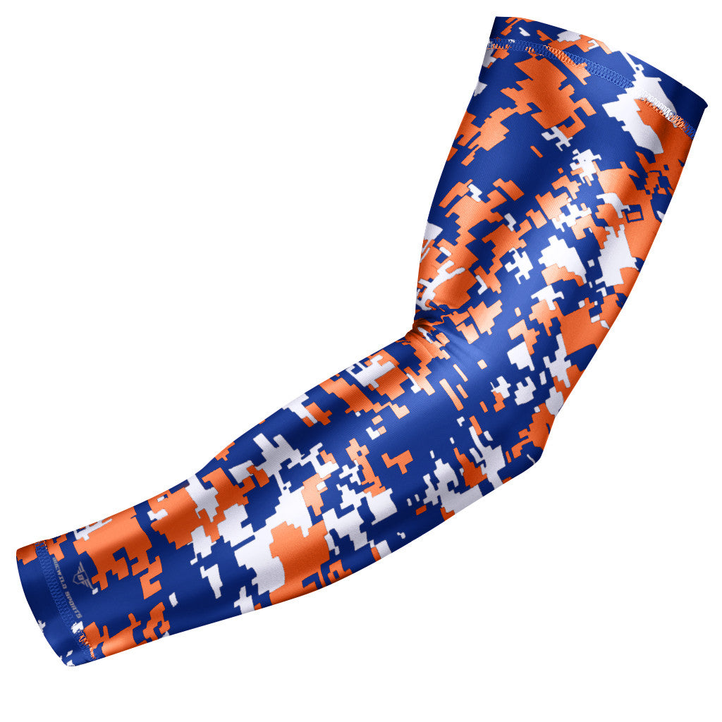 Royal Blue & Orange Digital Camo Arm Sleeve