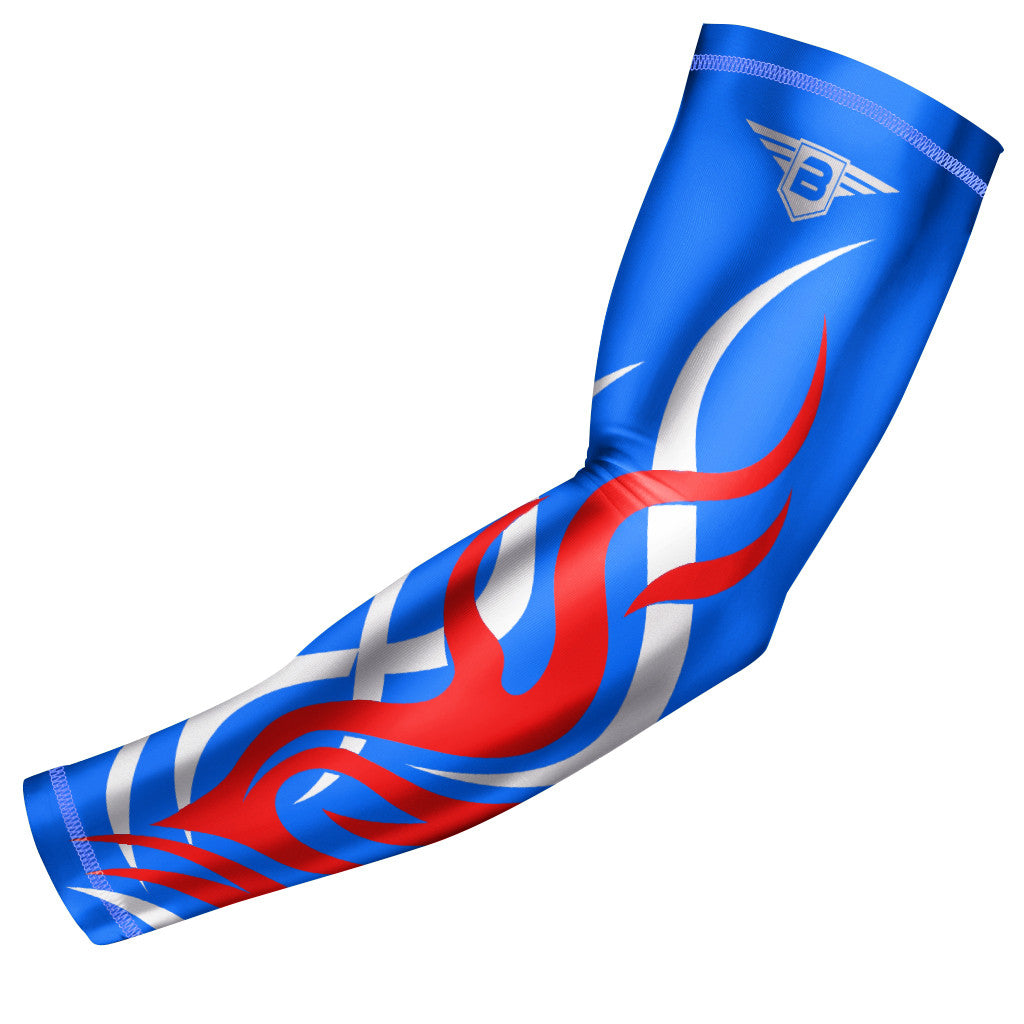 Royal Blue Flame Compression Arm Sleeve