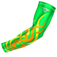 Green - Yellow Flame Compression Arm Sleeve