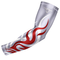 Gray - Maroon Flame Compression Arm Sleeve
