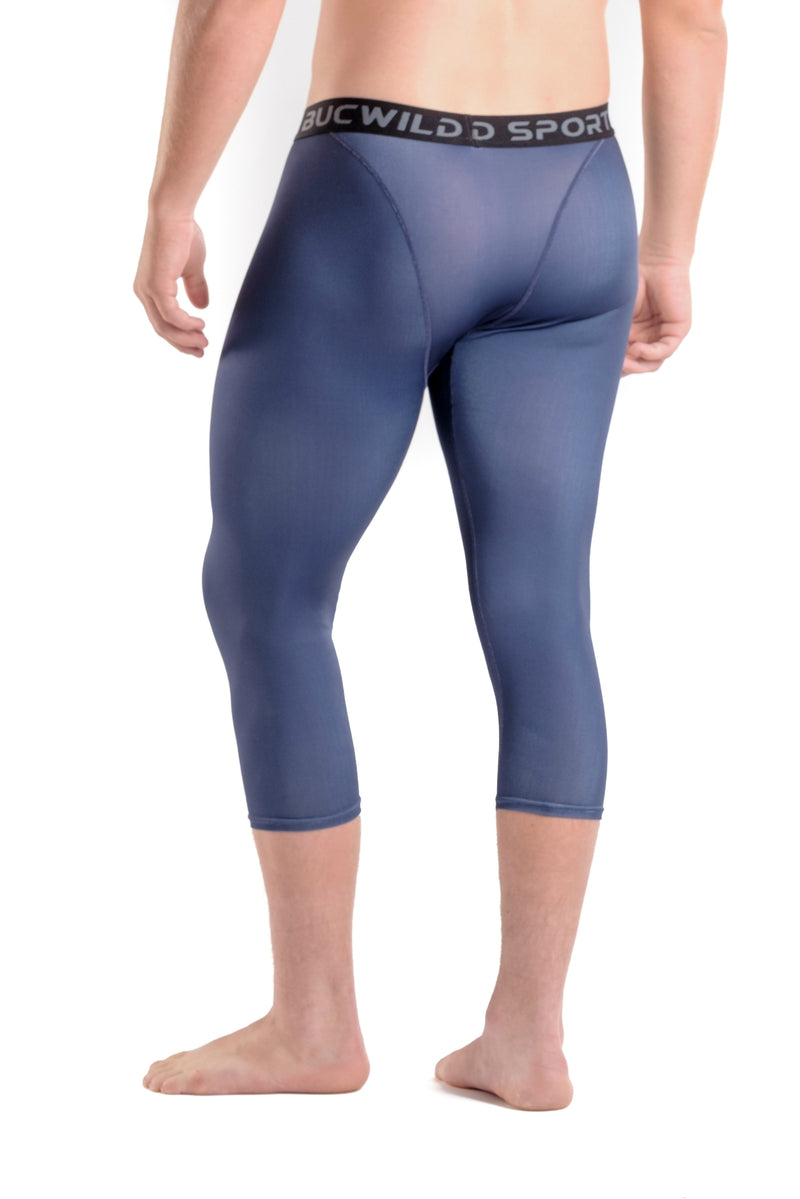 Bucwild Sports 3/4 Compression Pants/Tights - Navy Blue Medium